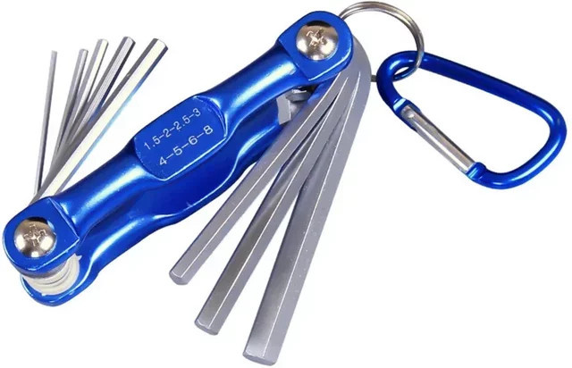 Tragbares und zusammenklappbares Inbusschlüssel-Set aus Metall mit metrischem System und Torx-Sechskantschlüsseln für professionelle Handwerksarbeiten - Bild 1