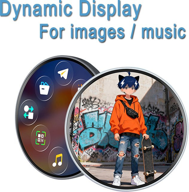 Dreamburgh Smart Cyber Badge mit 1,85 Zoll HD-Display und Touchscreen in Grau zur Musik- und 2D-Fotoanzeige - Bild 1