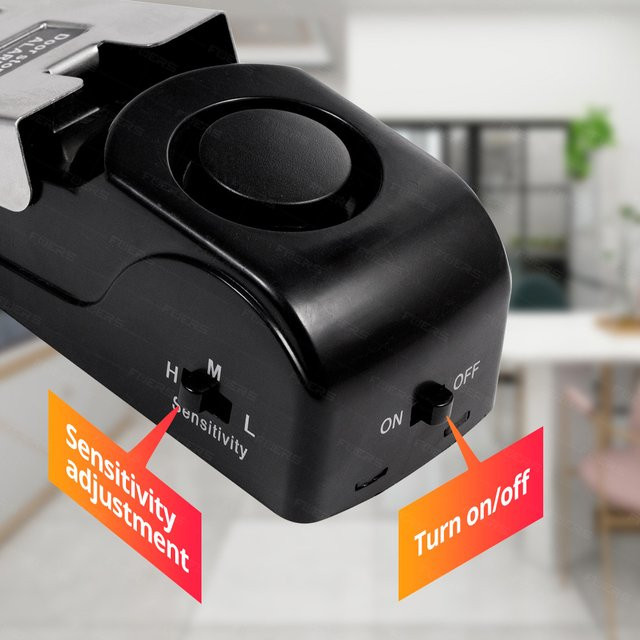 FUERS Türstopper-Alarmsystem mit 120 dB, kabellose Diebstahlsicherung und WiFi-Funktion, Schwarz - Bild 1