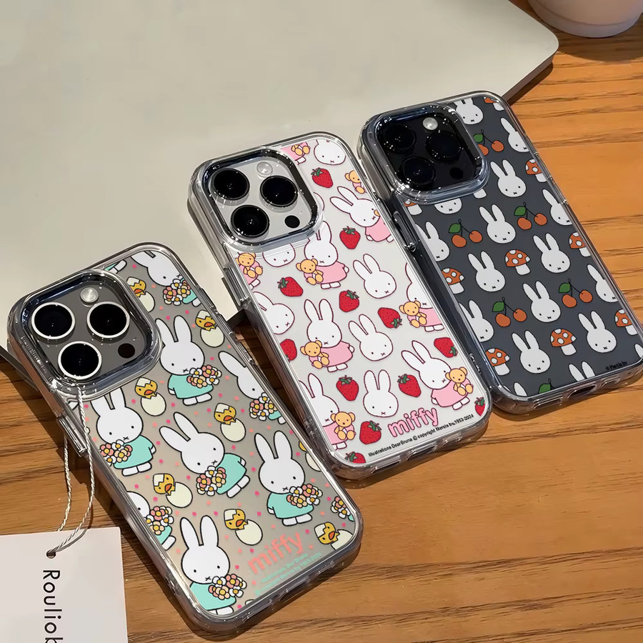 Potdemiel Handyhülle mit Cartoon-Kaninchen Design für iPhone 11 bis iPhone 17 Pro Max, transparent und weich - Bild 3