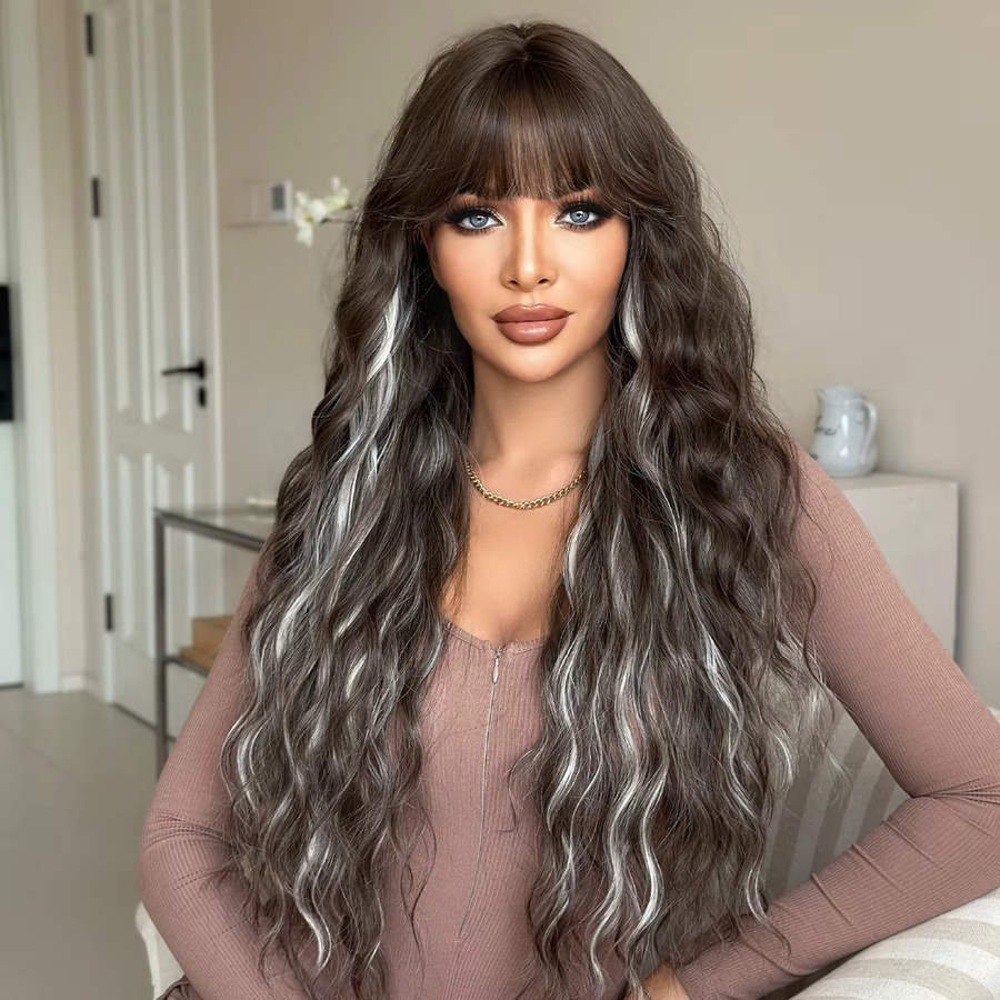 7JHH WIGS Perücke, lange Wasserwellen, Aschbraun, Damen - Bild 2