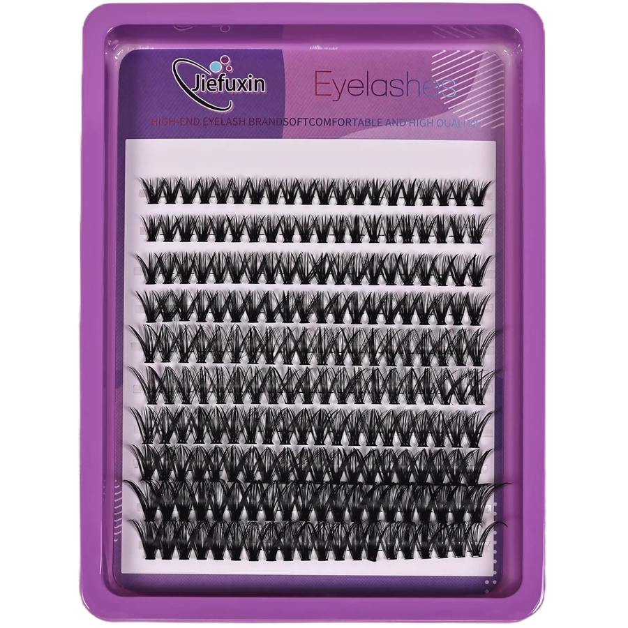 BLL.cf Wimperncluster, 200 Stück, Wispy-Wimpernverlängerung, 8–16 mm, D-Locken, Unisex - Bild 5