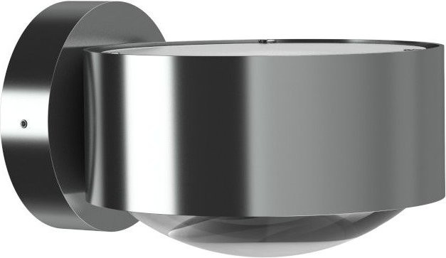 Top Light Puk Maxx Wall LED-Wandleuchte in Chrom matt mit Glaslinse in Transparent und warmweißem Licht (2700K) - Bild 1