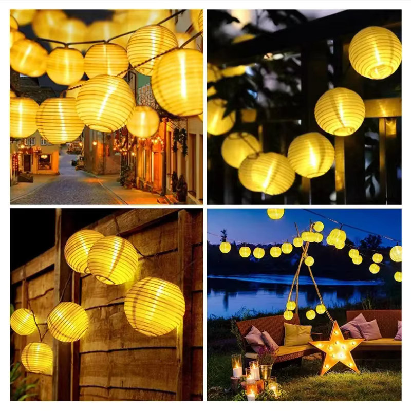 IEEYEEY Solarlaterne-Lichterkette mit LED im Boho-Design, wasserdichte LED-Girlande für die Gartendekoration im Außenbereich - Bild 6