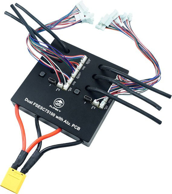 Flipsky Dual 75100 VESC Geschwindigkeitsregler mit Aluminium-PCB für Elektro-Skateboards, Elektroroller und E-Bikes in Schwarz - Bild 1