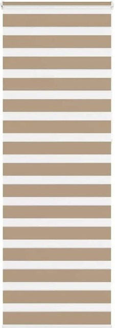 vidaXL Doppelrollo Day & Night Sandbraun, gestreift, Polyester, B: 80 cm, H: 230 cm - Bild 1