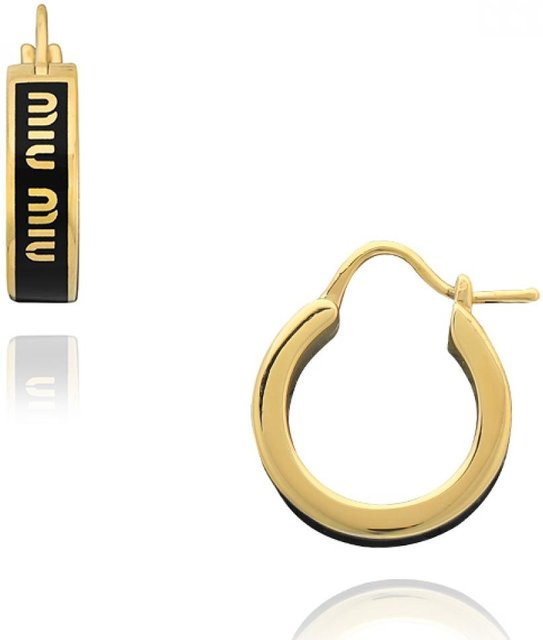 Miu Miu Ohrringe, Emaille, Schwarz, Damen - Bild 1
