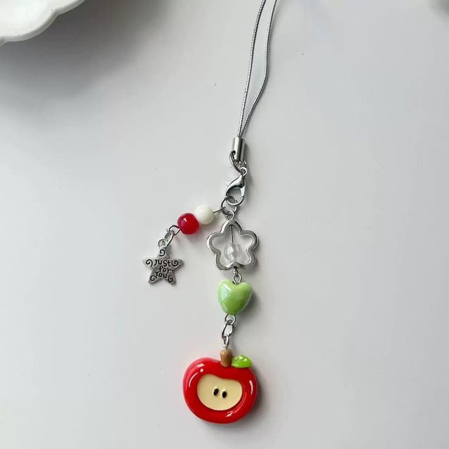 HANZHI Handy-Anhänger Lanyard, Bunte Frucht Perlen, Grau, Damen - Bild 1