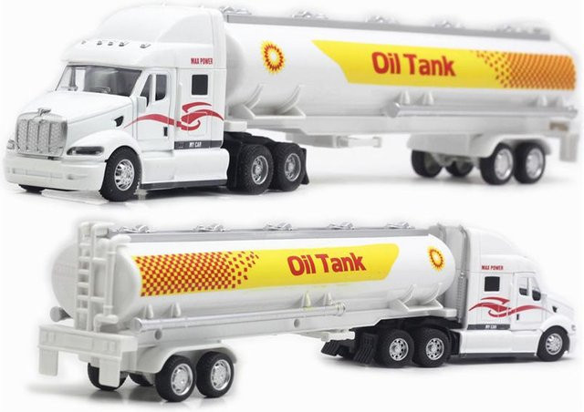 Linyi toy car Diecast Fahrzeugmodell Traktor Sattelschlepper Tankwagen LKW, 1:48, mit Sound & Licht, ab 14 Jahren - Bild 1