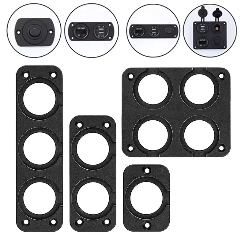 USB-Steckdosenpanel kebidumei in Schwarz mit 1 2 3 oder 4 Löchern zur Montage im Auto, Boot oder LKW - Bild 3