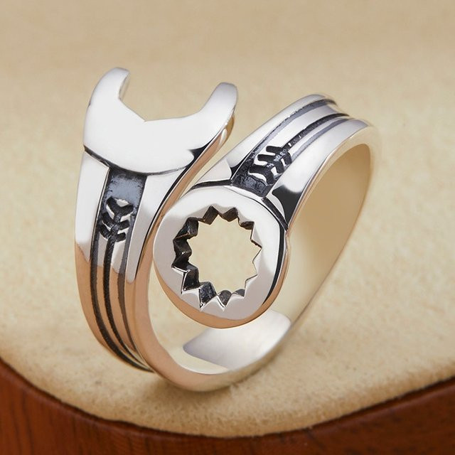 GaaBou Jewellery Ringe, 925 Silber, Schraubenschlüsselmotiv, Unisex - Bild 1