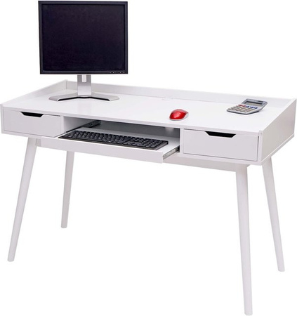 Schreibtisch MCW-A70b als Bürotisch und Computertisch aus MDF in Weiß, Breite: 120 cm, Tiefe: 55 cm