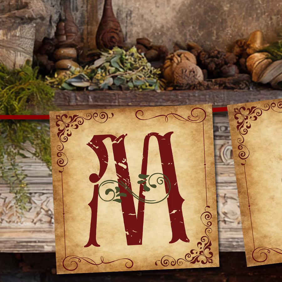 WEIGAO Vintage Wimpelkette Frohe Weihnachten als nostalgische Papier-Girlande für deine Weihnachts- und Silvesterparty - Bild 5