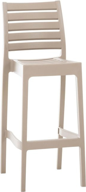 CLP Barhocker Ares Schlamm stapelbarer wetterfester Gartenhocker für Balkon und Terrasse - Bild 1
