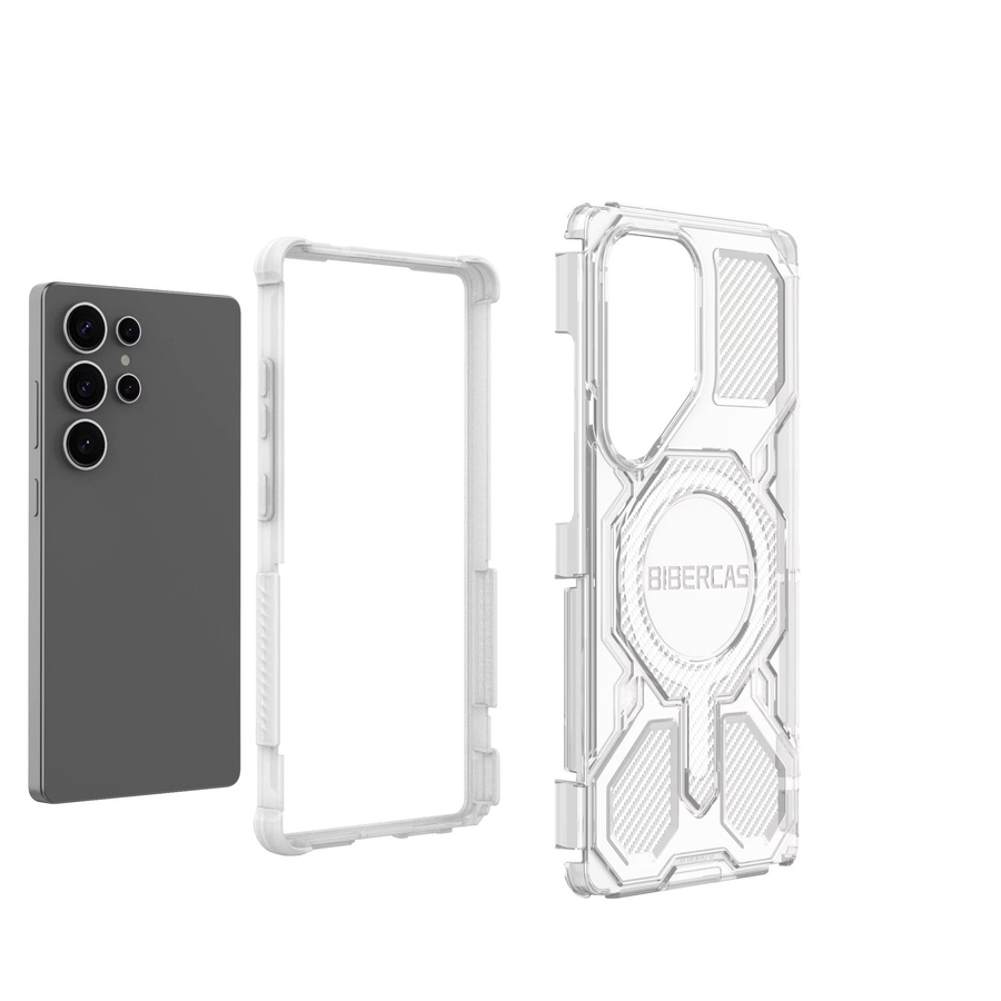 Magnetische Militärrüstung Handyhülle für Samsung Galaxy S25 Ultra, S25 Edge und S25 in Pink mit Wireless Charging und Anti-Drop Schutz - Bild 2