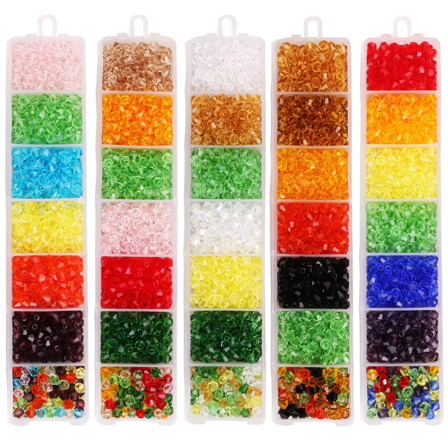 ZHUBI Glas-Bicone-Perlen, Österreichischer Kristall, 4 mm - Bild 1
