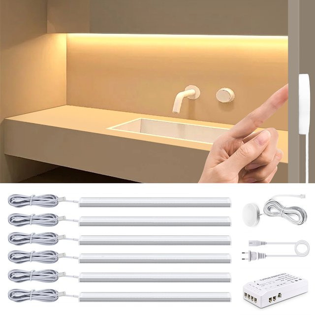 Guillermo 12V Touch Dimmer mit Handwellen-Sensorsteuerung für Schrankleuchten und Wand-Hintergrundbeleuchtung, Weiß - Bild 1