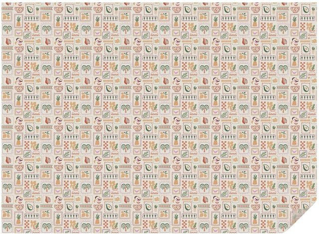 Tulup Fensterfolie mit folkloristischem Blumenmuster in Beige, blickdichte Milchglasfolie als Sichtschutz, Breite: 200 cm, Höhe: 146 cm - Bild 1