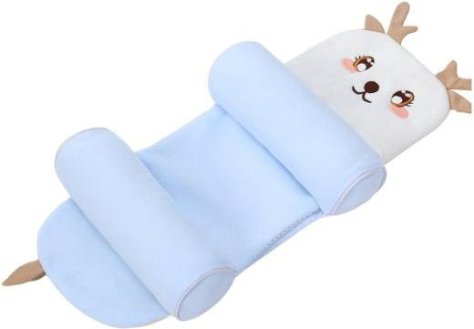 Yousheng Baby Stützkissen für Neugeborene 0-12 Monate, atmungsaktives Säuglingskopfkissen in Blau mit Deer-Design - Bild 1