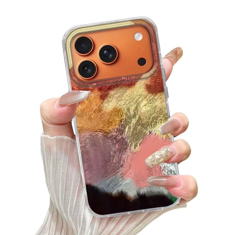 Stoßfeste FunYudas Handyhülle mit farbenfrohem Gradient-Glitzer-Design für iPhone 16 15 14 13 11 7 8 X XS SE (Multicolour) - Bild 4