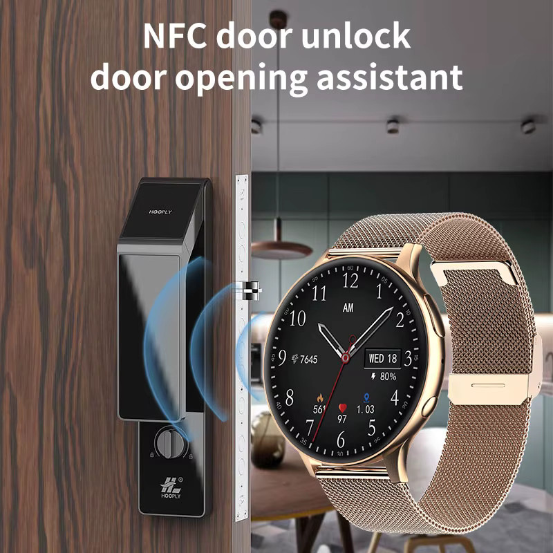 LIGE Smartwatch mit Bluetooth-Anrufen und kabellosem Laden in Gold für Männer und Frauen - Bild 2