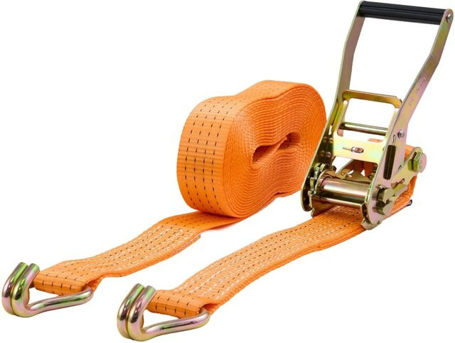 TRUTZHOLM Ratschen Spanngurt 2er Set in Orange mit 8m Länge und 4t Tragkraft - Bild 1
