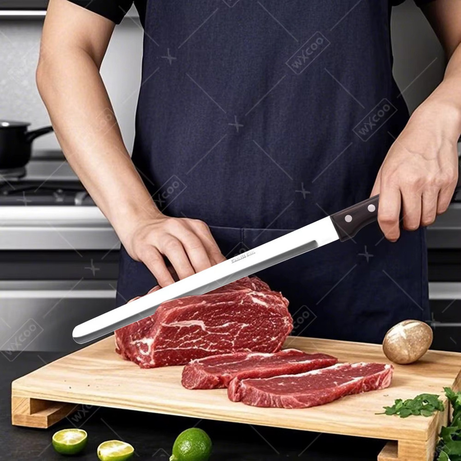 WXCOO Hammesser aus Edelstahl in Silber – Professionelles Küchenmesser und vielseitiges Fleischbeil zum Schneiden von Sushi und Fleisch - Bild 3