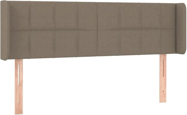 vidaXL LED Kopfteil modern in Taupe mit USB-Ladeport und integrierter Beleuchtung, B: 147 cm, T: 16 cm, H: 78 bis 88 cm - Bild 1