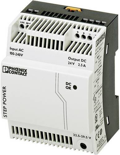 Phoenix Contact Stromversorgung STEP-PS/1AC/24DC/2.5 in Weiß, 24 V/DC, 2.5 A - Bild 1