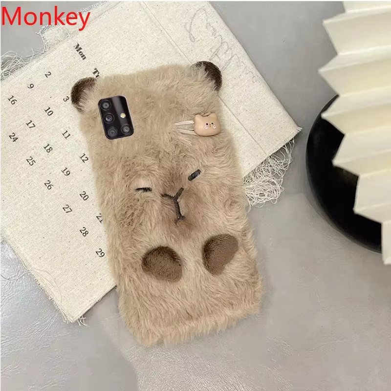 Weiche 3D Capybara Handyhülle für Samsung Galaxy S25 Ultra, S24FE, A56, A55, A36, A35, A26, A25, A16, A15, A06, A05 (Farbe: Braun) - Bild 2