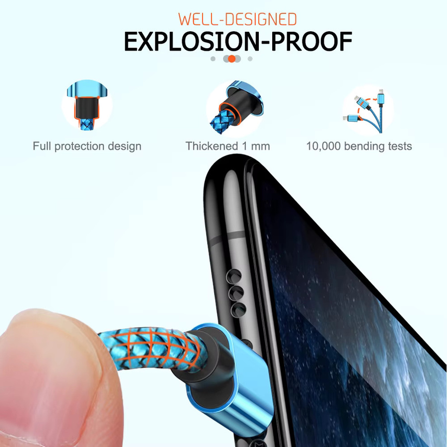 Nephy USB-Schnellladungskabel für iPhone und iPad in Blau - Bild 2