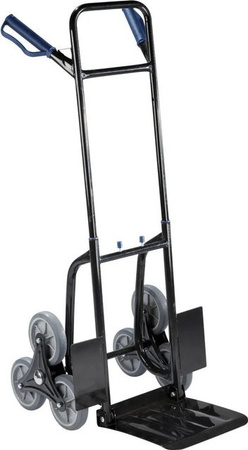 Westfalia Treppen-Sackkarre klappbar aus Metall in Schwarz mit 120 kg Tragkraft, H: 113 cm, B: 49 cm, T: 77 cm