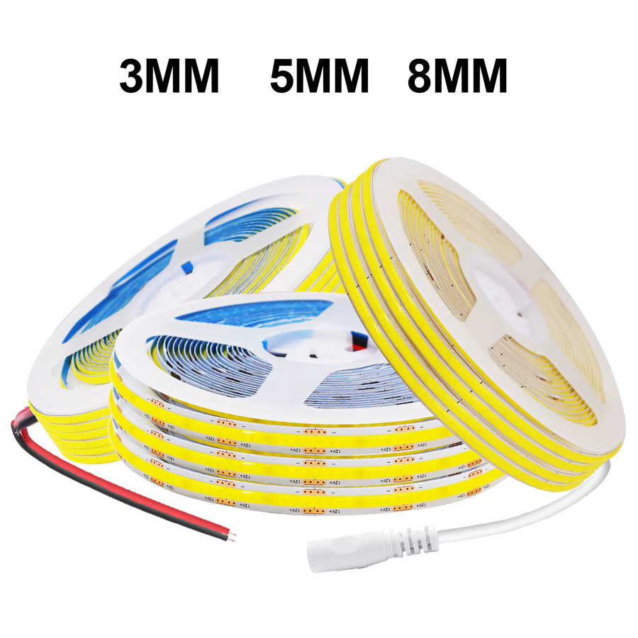GAHADA COB LED-Streifen USB Warmweiß Flexibles LED-Band mit 320 LEDs Selbstklebend Breite: 8 mm, Tiefe: 5 mm, Höhe: 3 mm - Bild 5