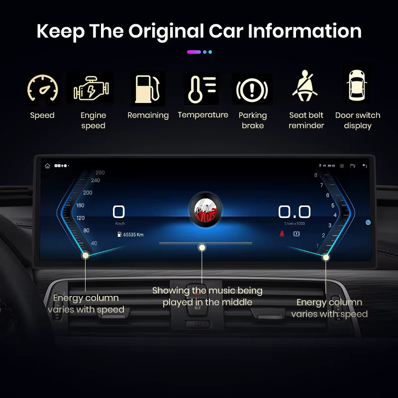 Junsun Multimedia Autoradio mit Wireless Apple CarPlay und Android Auto für BMW Serie 3 4 F30 F31 F32 F33 F34 F36 (2010-2015) in Schwarz - Bild 3