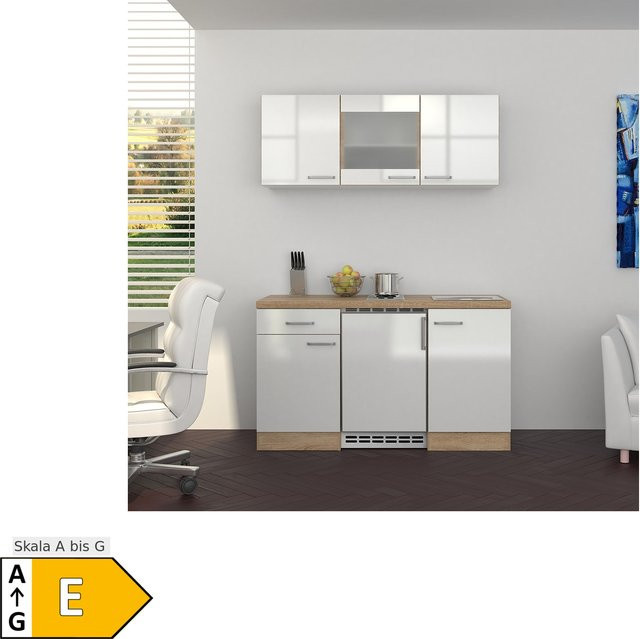 Küchenzeile Flex-Well Valero mit Schranktüren und Schubladen, Breite: 150 cm, Höhe: 82 cm, Tiefe: 57 cm - Bild 1