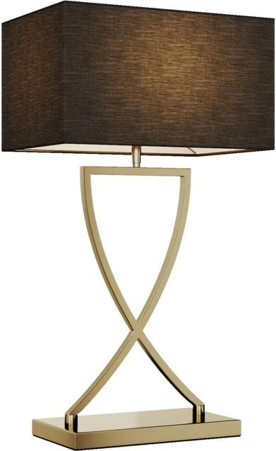 Lucande Tischlampe Evaine Modern in Schwarz und Messing, 1-flammig, E27, Höhe: 66,0 cm, Breite: 20,0 cm, Tiefe: 35,0 cm - Bild 1