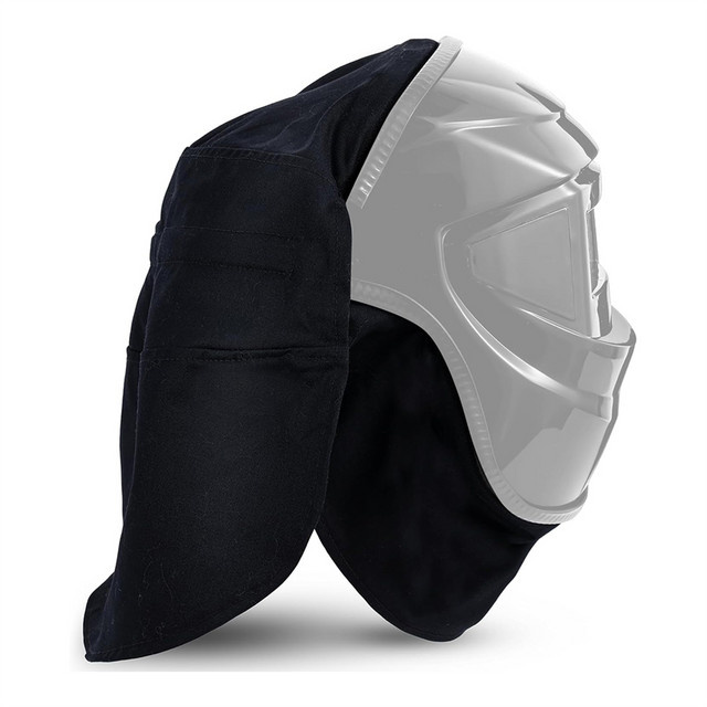 Supernew 2-teiliges Set aus Schweißhelm-Abdeckung und Helm-Lätzchen in Schwarz mit Press-Fit-Dichtung und Nackenschutz - Bild 1