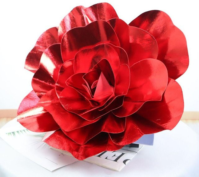 DGUANjiaxin Künstliche Schaumstoffrose in Rot für Hochzeiten und Partys, Durchmesser: 30 cm - Bild 1