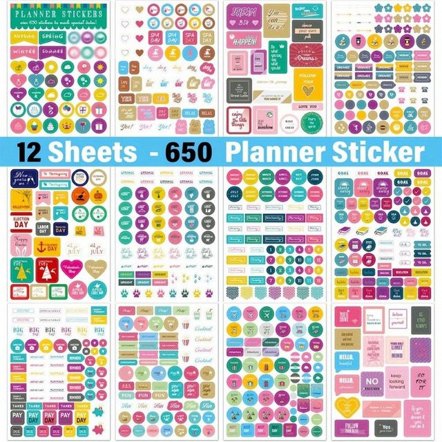 Ästhetische Planeraufkleber in Multicolour aus Papier für deinen Tageskalender und Planer - Bild 1