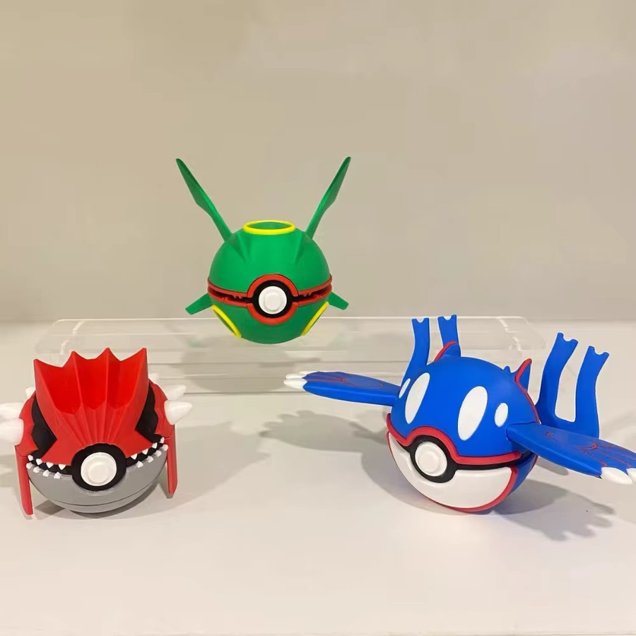 Bandai Pokémon Groudon Rayquaza Kyogre Poké Ball 3D-Druckmodell, 7cm - Bild 2