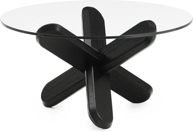 Normann Copenhagen Ding Couchtisch aus Glas und Eiche in Schwarz und Transparent - Bild 1