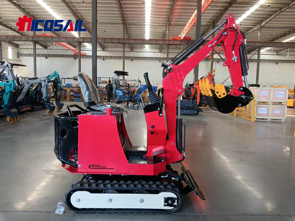 Nicosail Minibagger Raupenbagger in Rot mit 0,8 t Gewicht - Bild 2