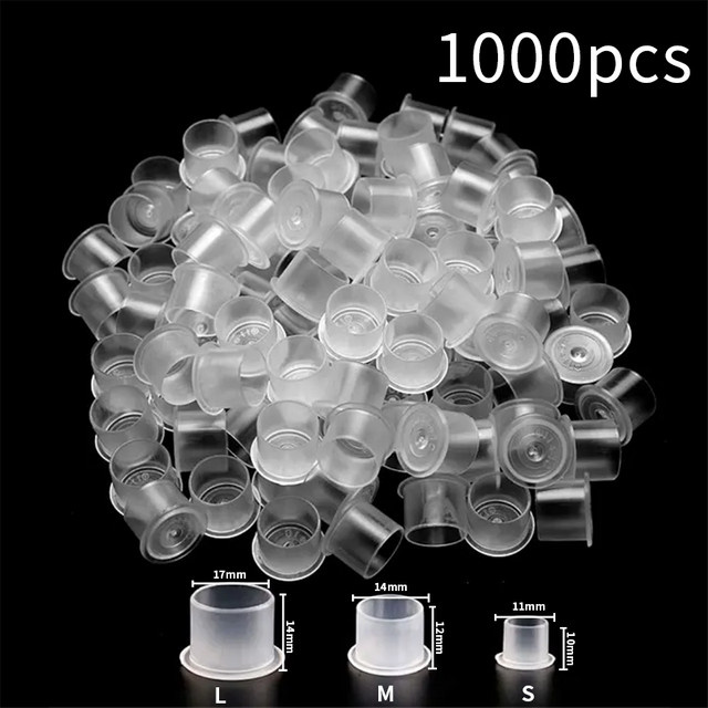 POSEIDON Tattoo Ink Cups mit Basis, Kunststoff, 1000 Stück - Bild 1