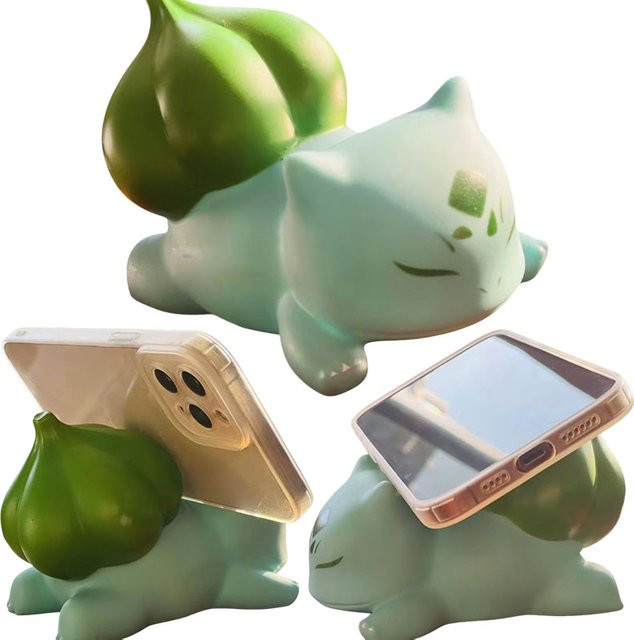 Potdemiel Bulbasaur Handyhalterung und Tablet-Ständer in Grün als niedlicher Cartoon Lazy Bracket Ständer - Bild 1