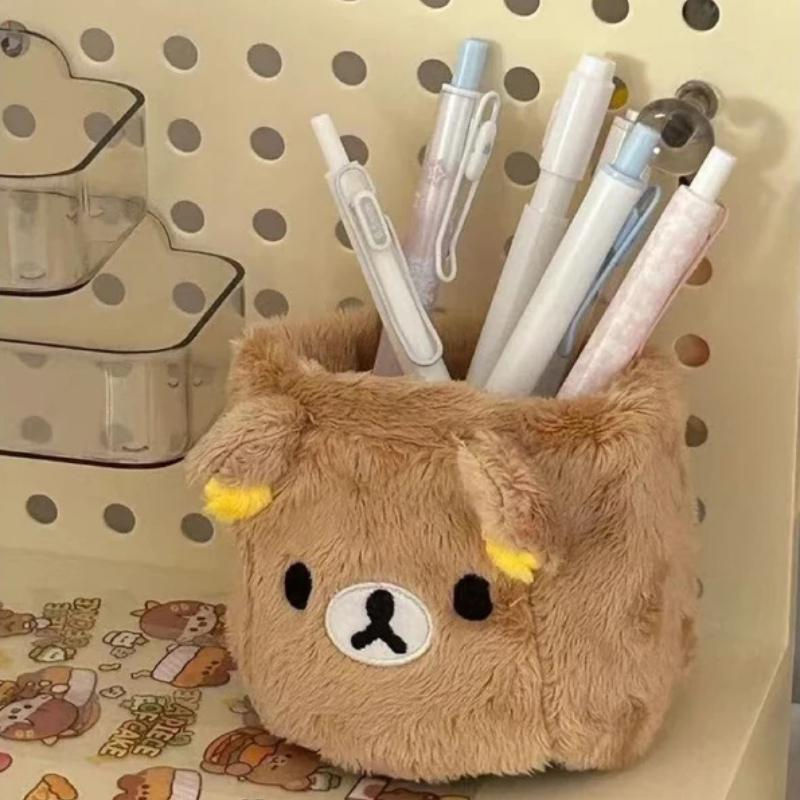 Fashnics Kawaii Plüsch Bär Stiftehalter und Kosmetikbehälter für Kinder und Schreibtischorganisation - Bild 3