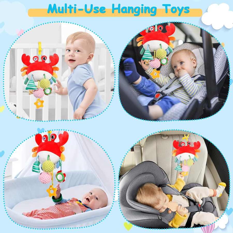 QWZ Autositz Kinderwagen Spielzeug, mit Piepspiegel, Kleine Glocke, Baby Beißring, ab 0 Jahre - Bild 2