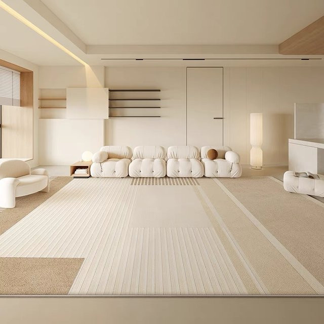 VIKAMA Wohnzimmerteppich in Beige im modernen Design für Wohnzimmer und Schlafzimmer - Bild 1