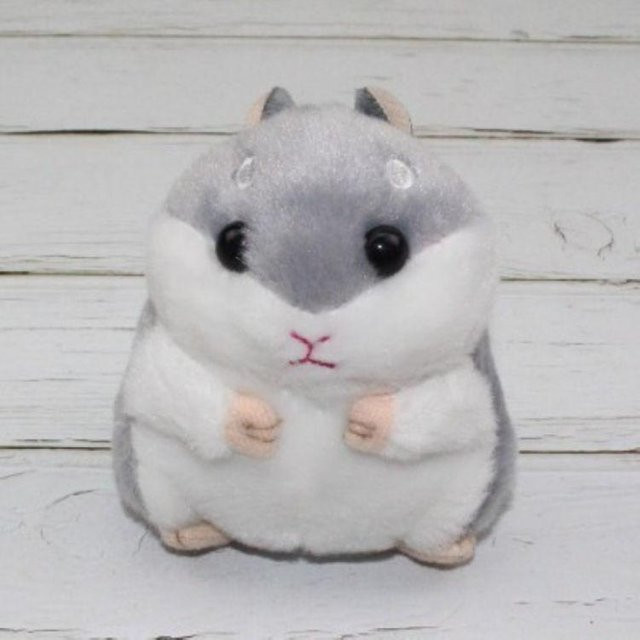 Yiran Jewelry Ring Hamsterpuppe Plüschtier, 10cm, grau - Bild 1