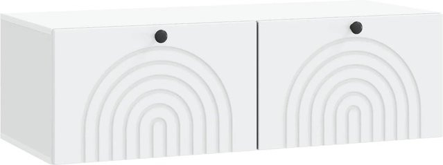 vidaXL Wandmontierter TV-Schrank Weiß aus Holzwerkstoff, B/H/T: 99 x 41 x 30 cm - Bild 1