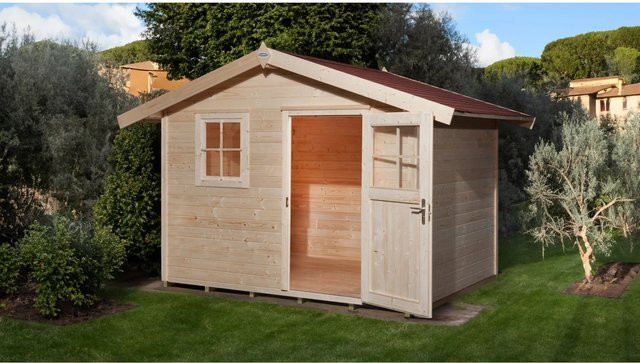 OBI Outdoor Living Holz-Gartenhaus Bozen mit Satteldach, Unbehandelt, Braun, B/T/H: 300 x 270 x 249 cm - Bild 1